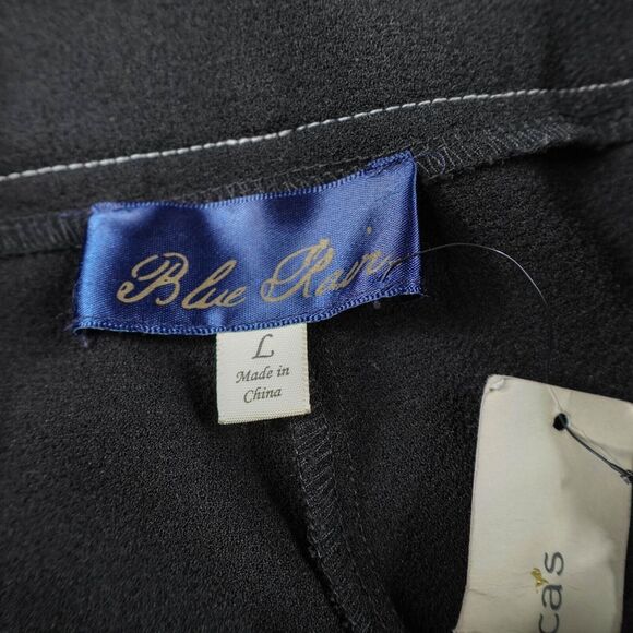 Blue Rain Womens Pants Large Black Wide Leg Flowy Y2K High Rise Quiet Luxury NEW - Picture 4 of 10